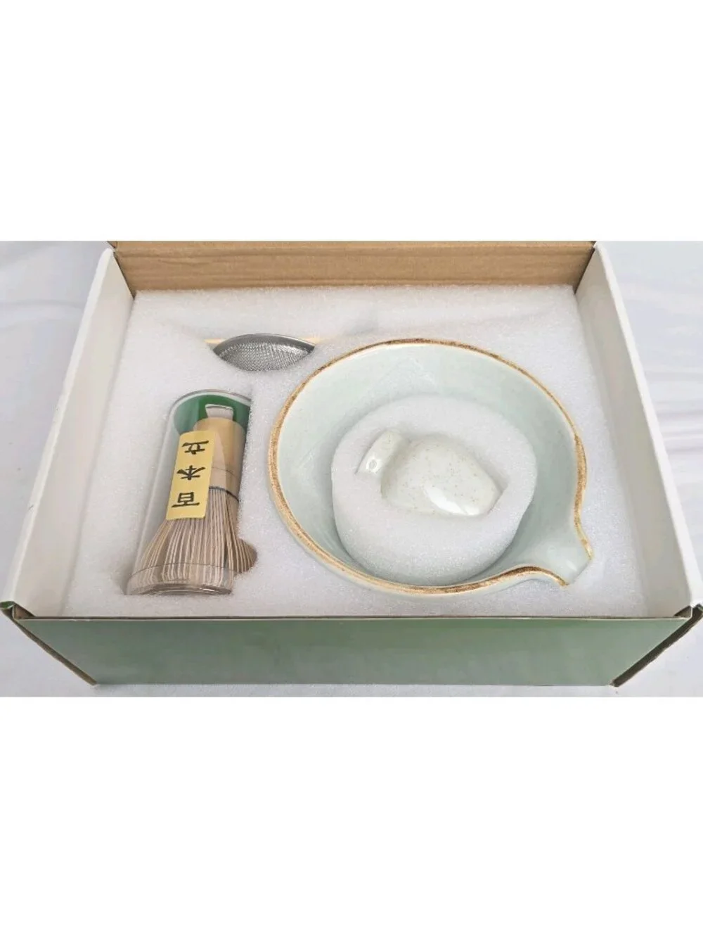 VAIHENG Matcha Whisk Set W/ Handmade Ceramic Bowl And Bamboo Whisks Scoop Sifter